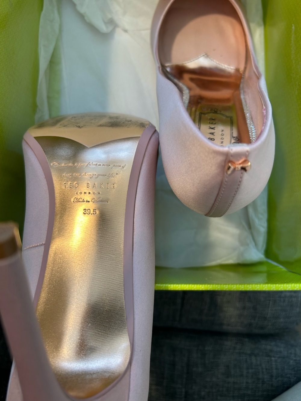 Ted Baker Blush Satin Pointed-Toe Bow Heels - Picture 4 of 8
